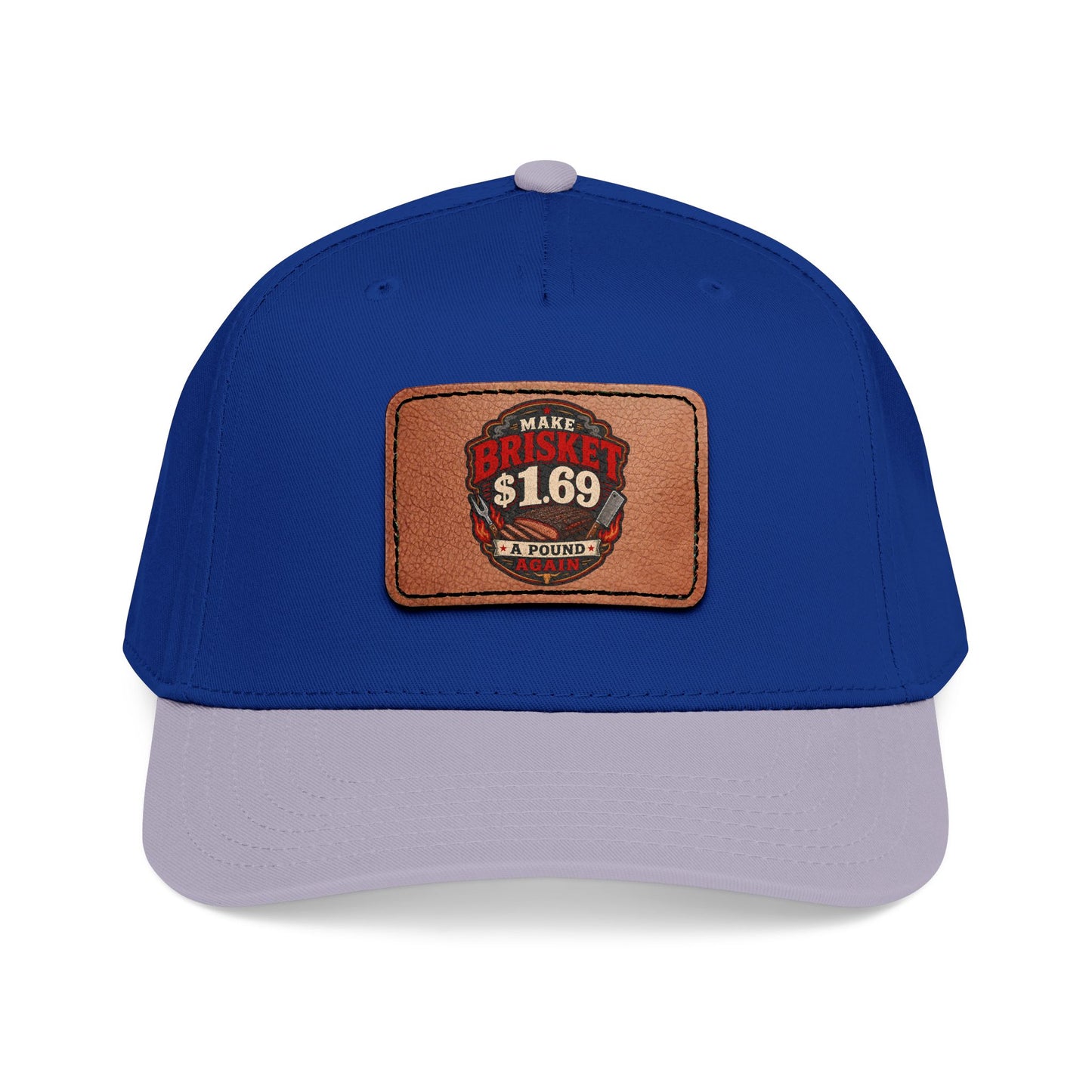 VSA Brisket Mid Profile Baseball Cap with Leather Patch (Rectangle)