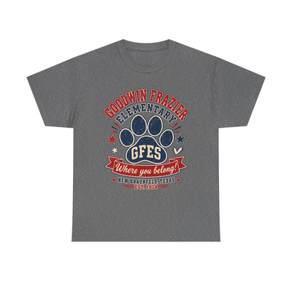 Goodwin Frazier Elementary GFES Paw Print T-Shirt — Where You Belong School Spirit Tee
