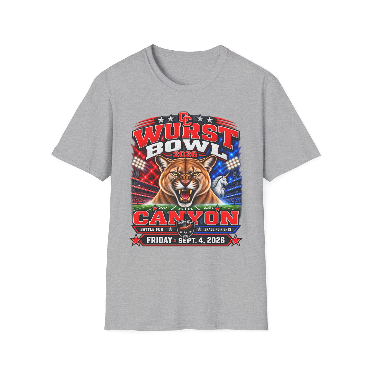 Wurst Bowl 2026 T-Shirt — Canyon Football Game Day Tee