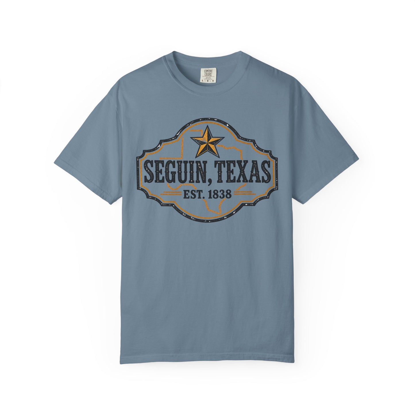 Seguin, Texas Vintage Badge T-Shirt — Est. 1838 Cotton Tee