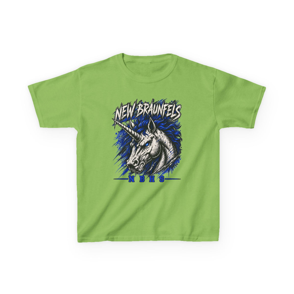 New Braunfels Unicorn Kids T‑Shirt — Blue Graphic Tee for Children