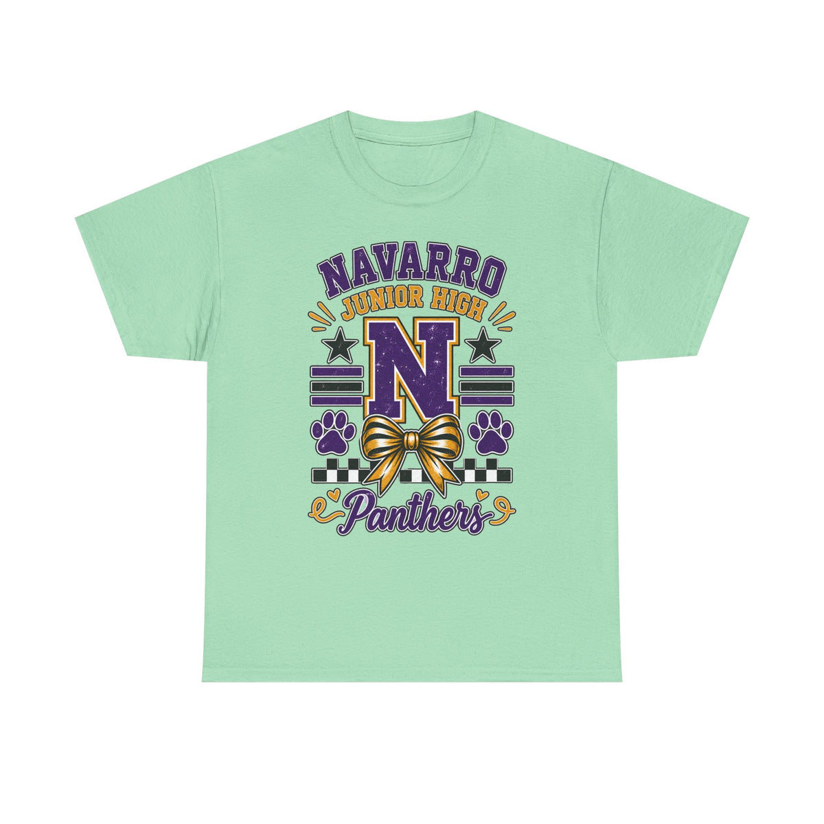 Navarro Junior High Panthers T-Shirt – School Spirit Tee with Purple & Gold Mascot Design