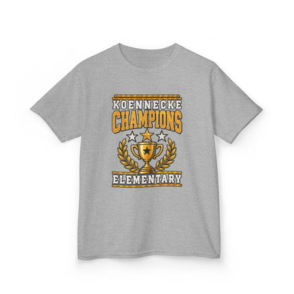 Koennecke Champions Elementary Kids T-Shirt — School Spirit Trophy Design