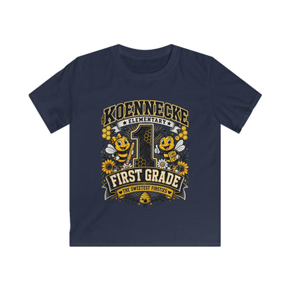 First Grade Kids Tee — 'Koennecke Elementary' Back-to-School Bee Design