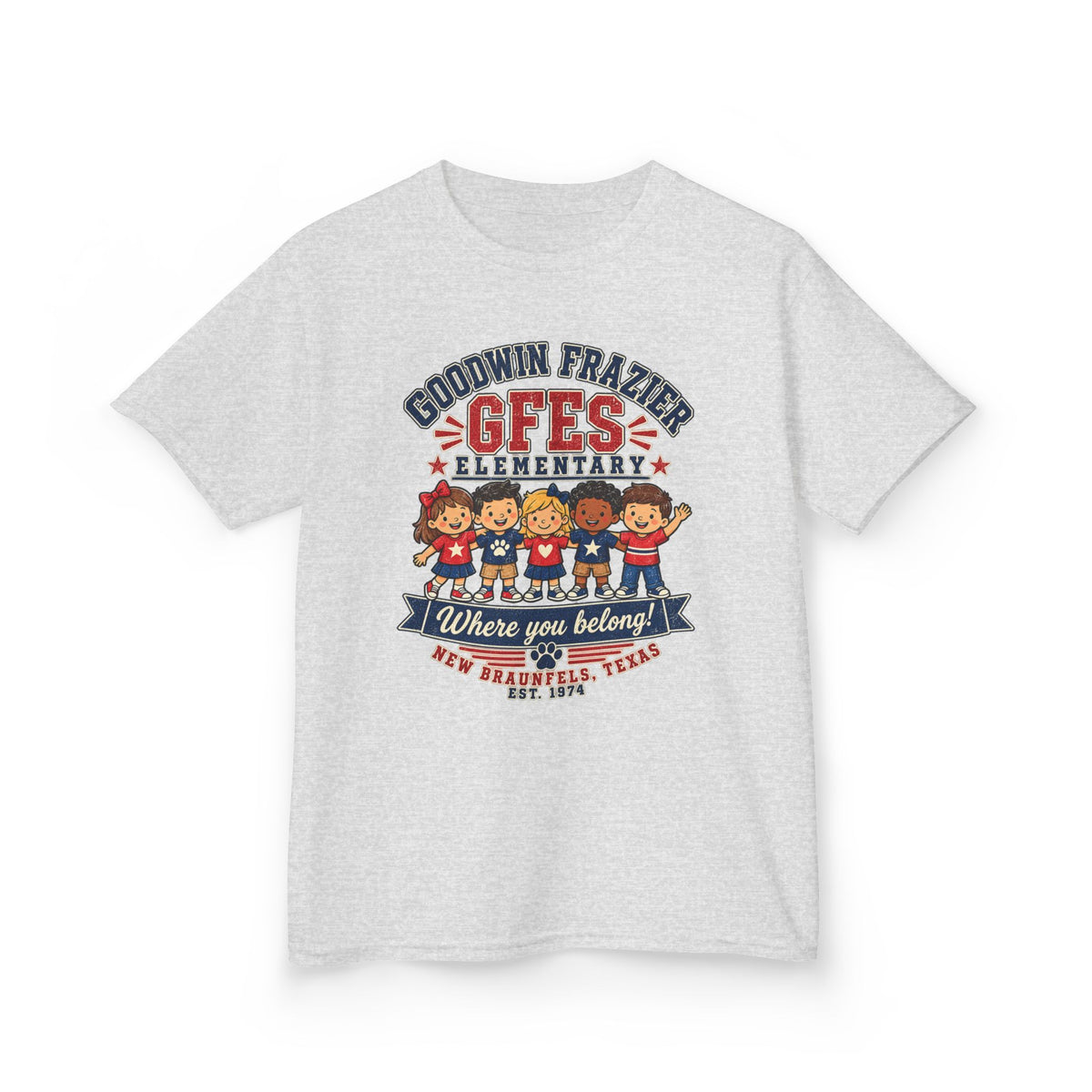 Kids T‑Shirt — "Goodwin Frazier G FES Elementary: Where You Belong" School Pride Tee