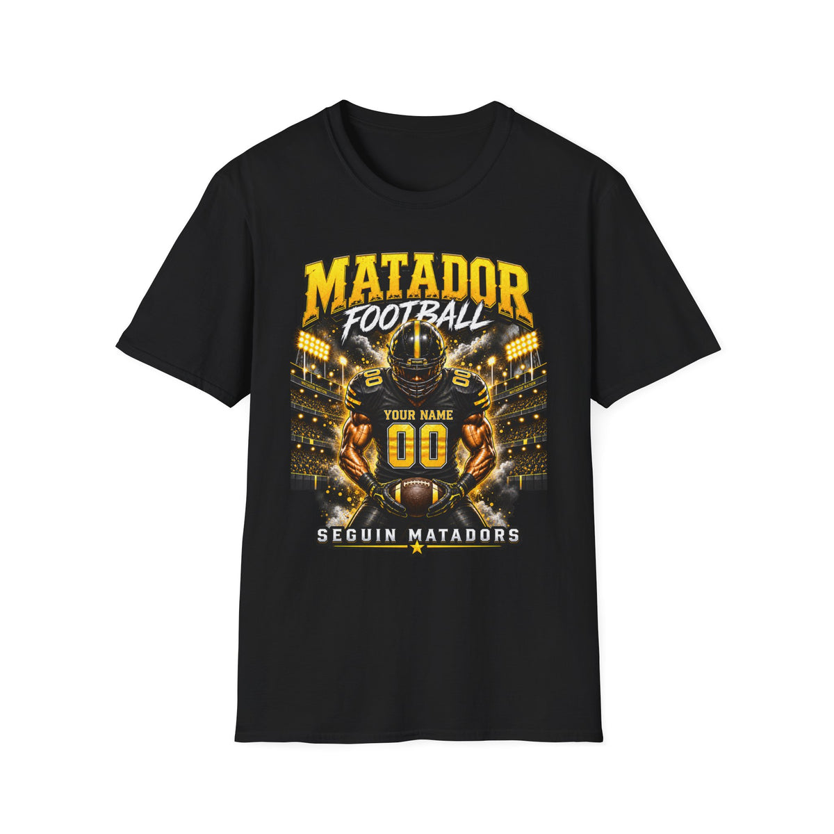 Custom Seguin Matador Football Player Tee | Personalized Name & Jersey Number