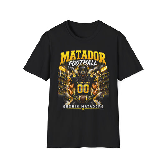 Custom Seguin Matador Football Player Tee | Personalized Name & Jersey Number