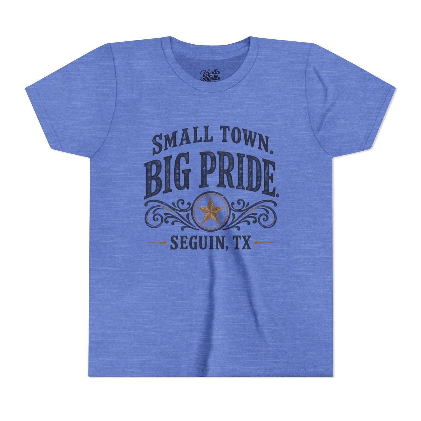 Youth Tee — "Small Town. Big Pride. Seguin, TX" Vintage Star