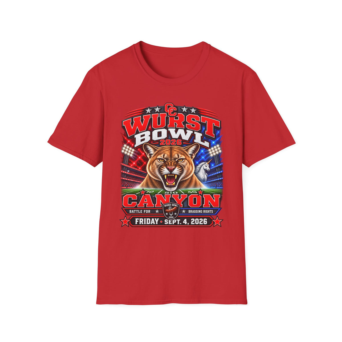 Wurst Bowl 2026 T-Shirt — Canyon Football Game Day Tee