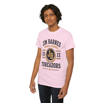 Jim Barnes Middle School Toreadors T-Shirt — School Spirit Tee with JB Crest