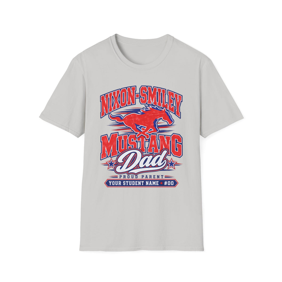 Mustang Dad T‑Shirt — Nixon‑Smiley High School Spirit Tee