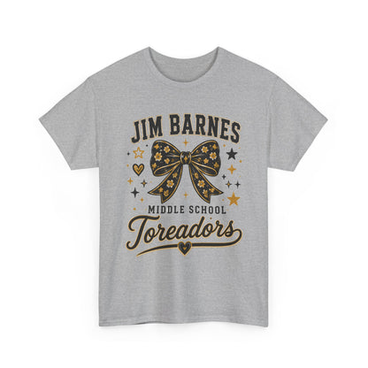 T-Shirt — Jim Barnes Middle School Toreadors Cheer Bow Design