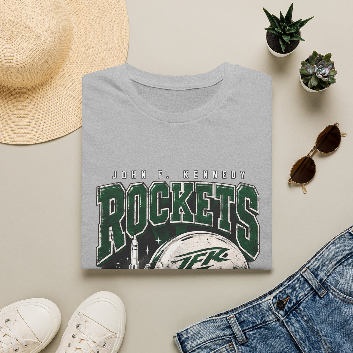 Rockets Vintage Graphic T-Shirt — John F. Kennedy Space Team Tee