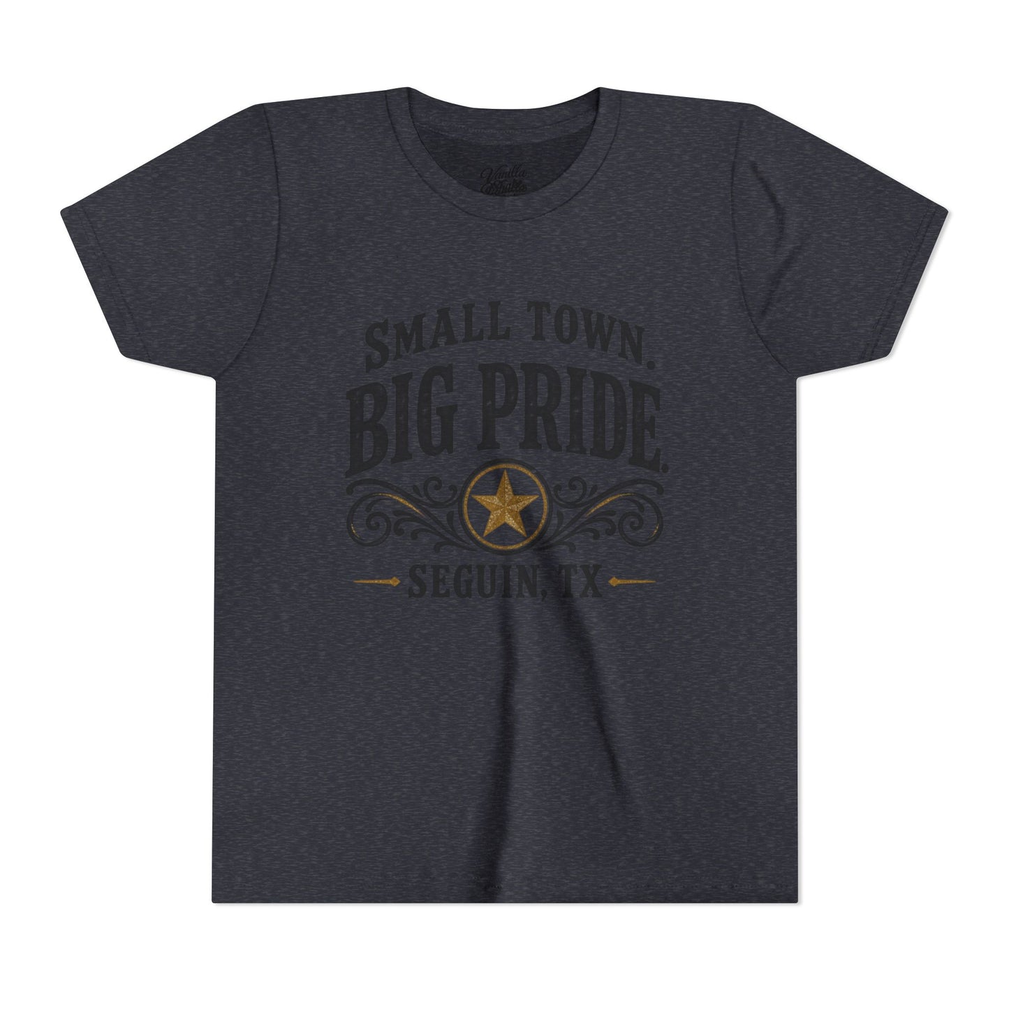 Youth Tee — "Small Town. Big Pride. Seguin, TX" Vintage Star