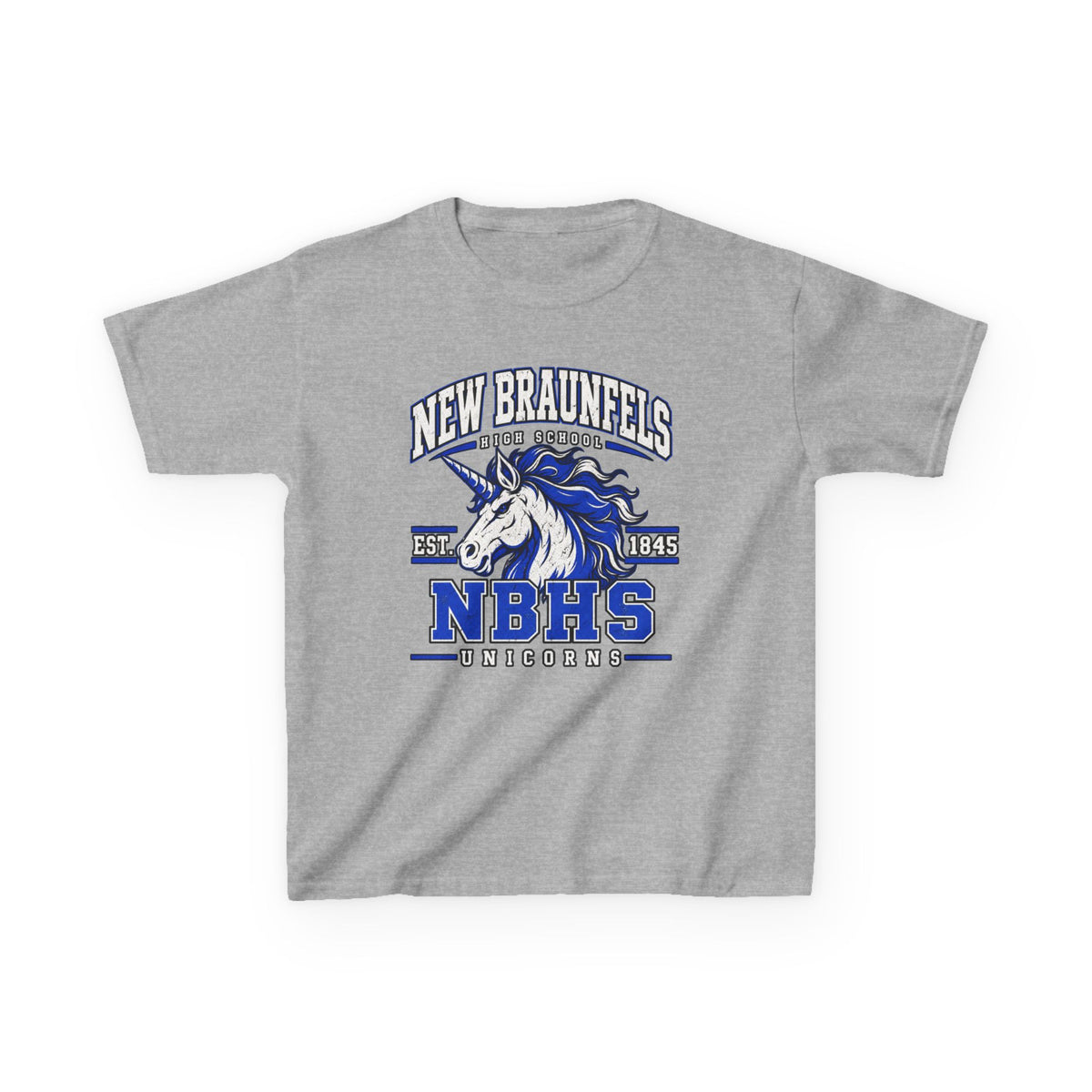 New Braunfels NBHS Unicorn Kids T‑Shirt — School Spirit Tee