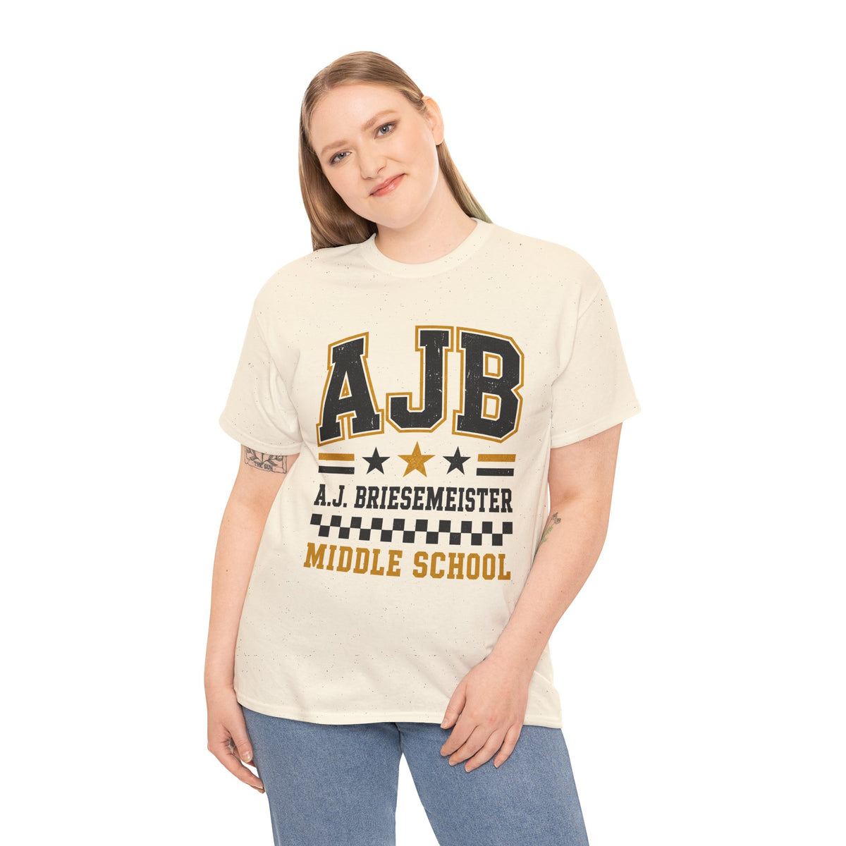 Middle School Custom Name Tee — AJB Briesemeister School Spirit Shirt