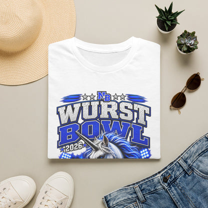 Wurst Bowl T-Shirt — New Braunfels 2026 Unicorn Football Event Tee