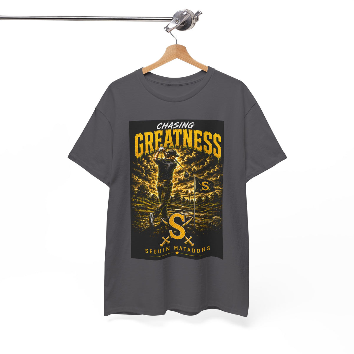 Chasing Greatness Tee — Seguin Matadors Baseball Graphic Shirt