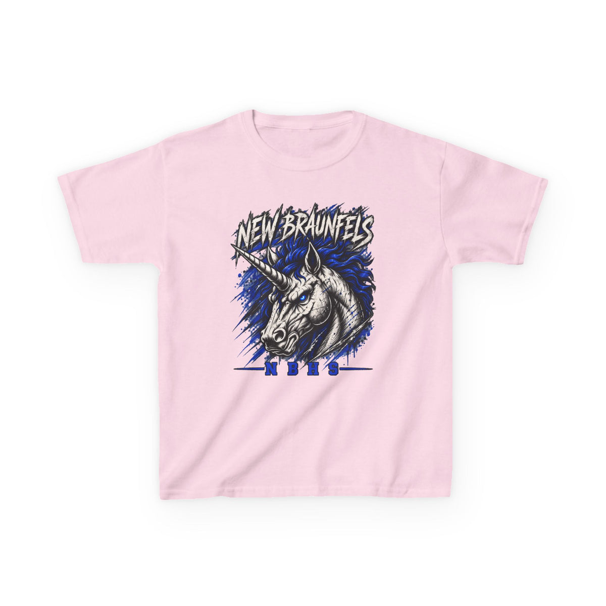 New Braunfels Unicorn Kids T‑Shirt — Blue Graphic Tee for Children