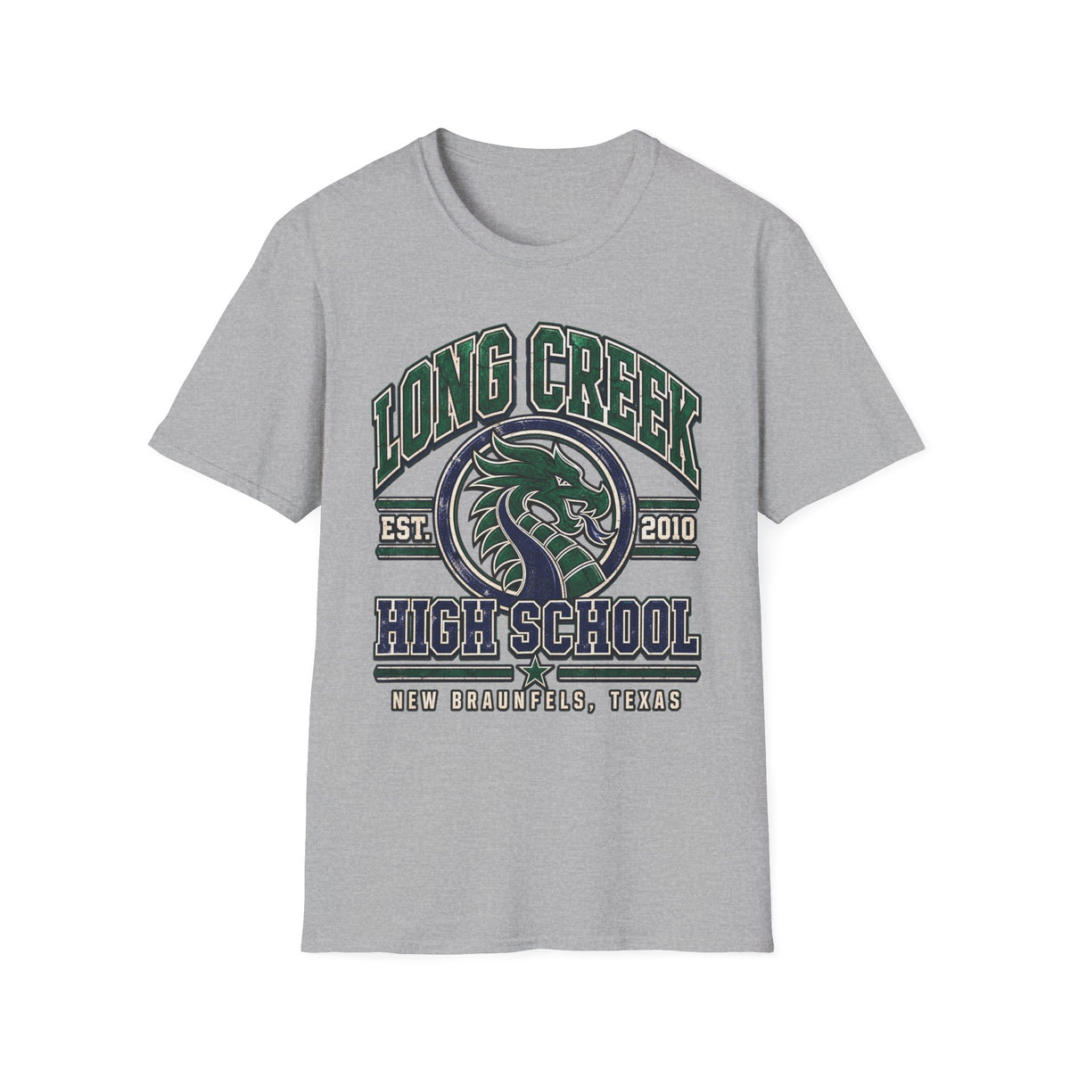 Long Creek High School Mascot T-Shirt — School Spirit Dragon Tee (Established 2010)