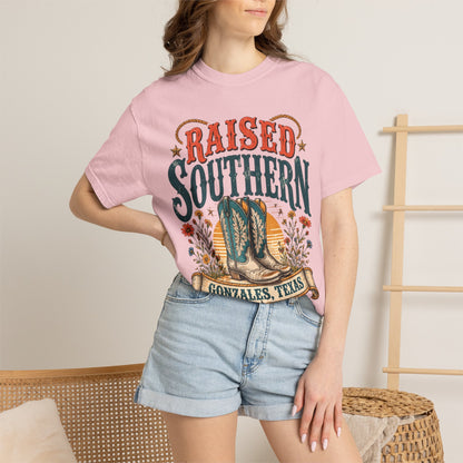Raised Southern T-Shirt — Gonzales, Texas Retro Western Tee