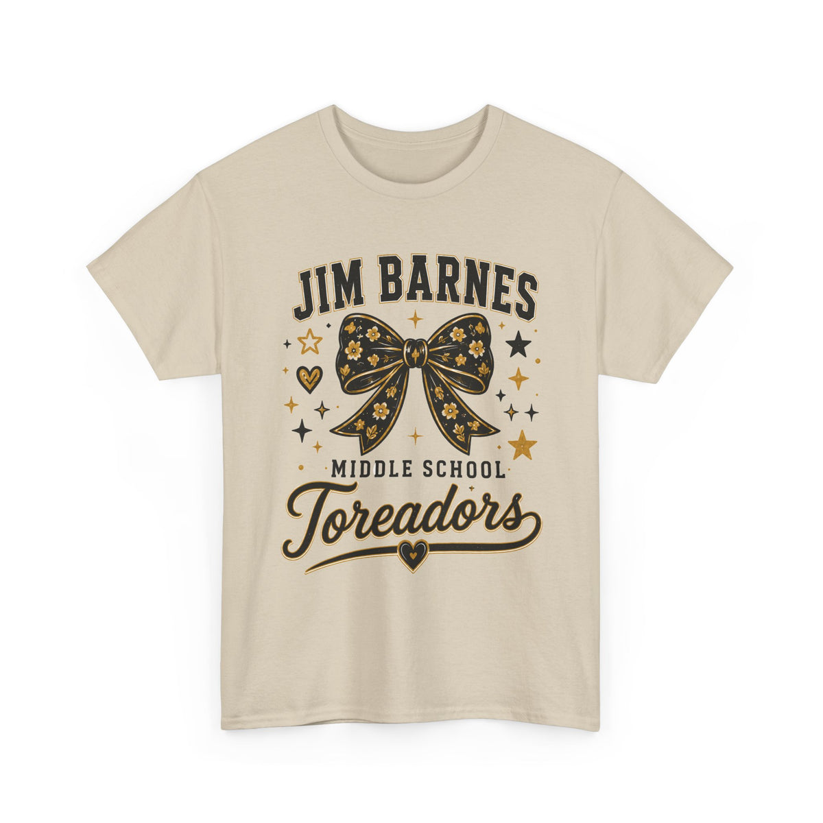 T-Shirt — Jim Barnes Middle School Toreadors Cheer Bow Design