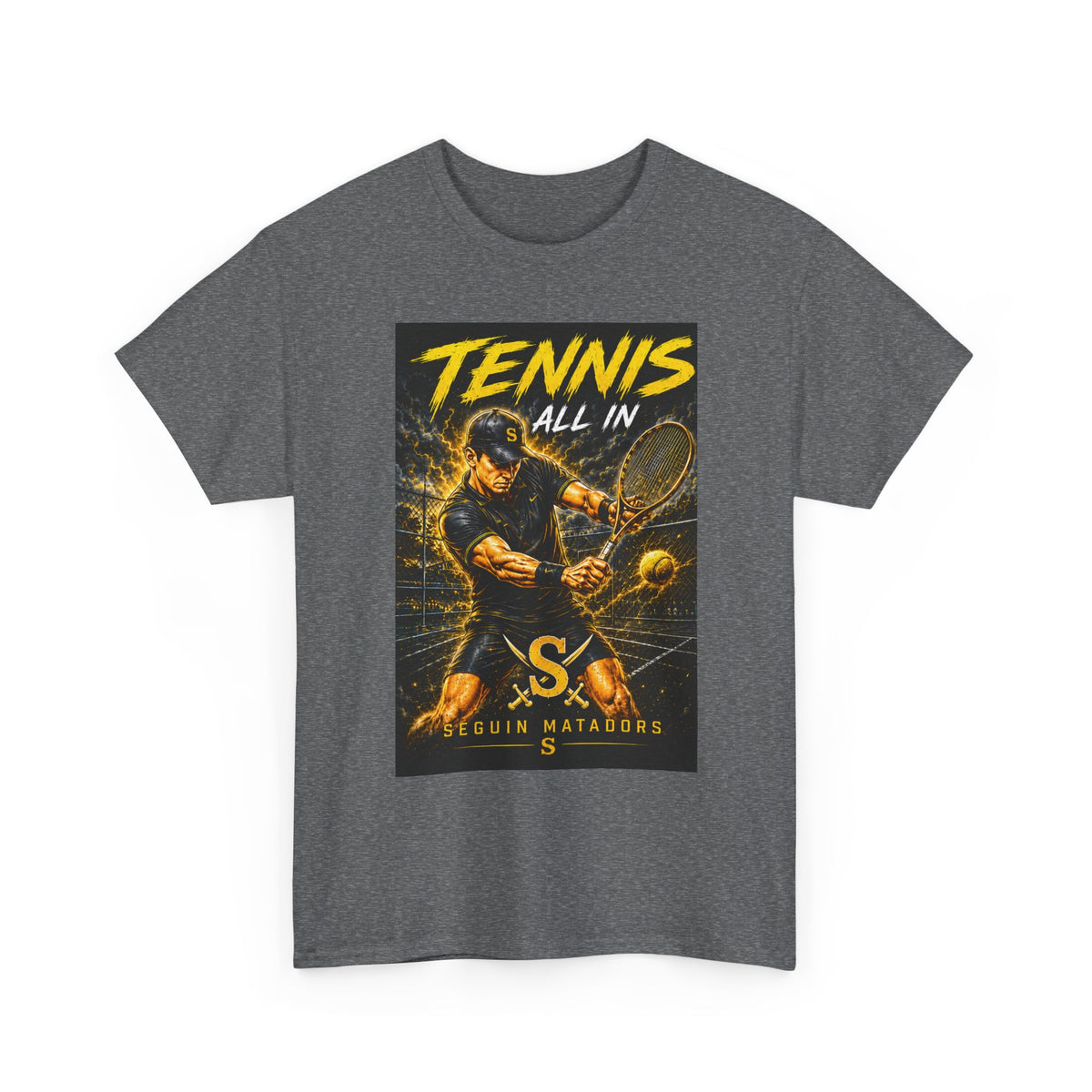 Tennis All In Graphic Tee — Vintage Tennis Player Poster Shirt