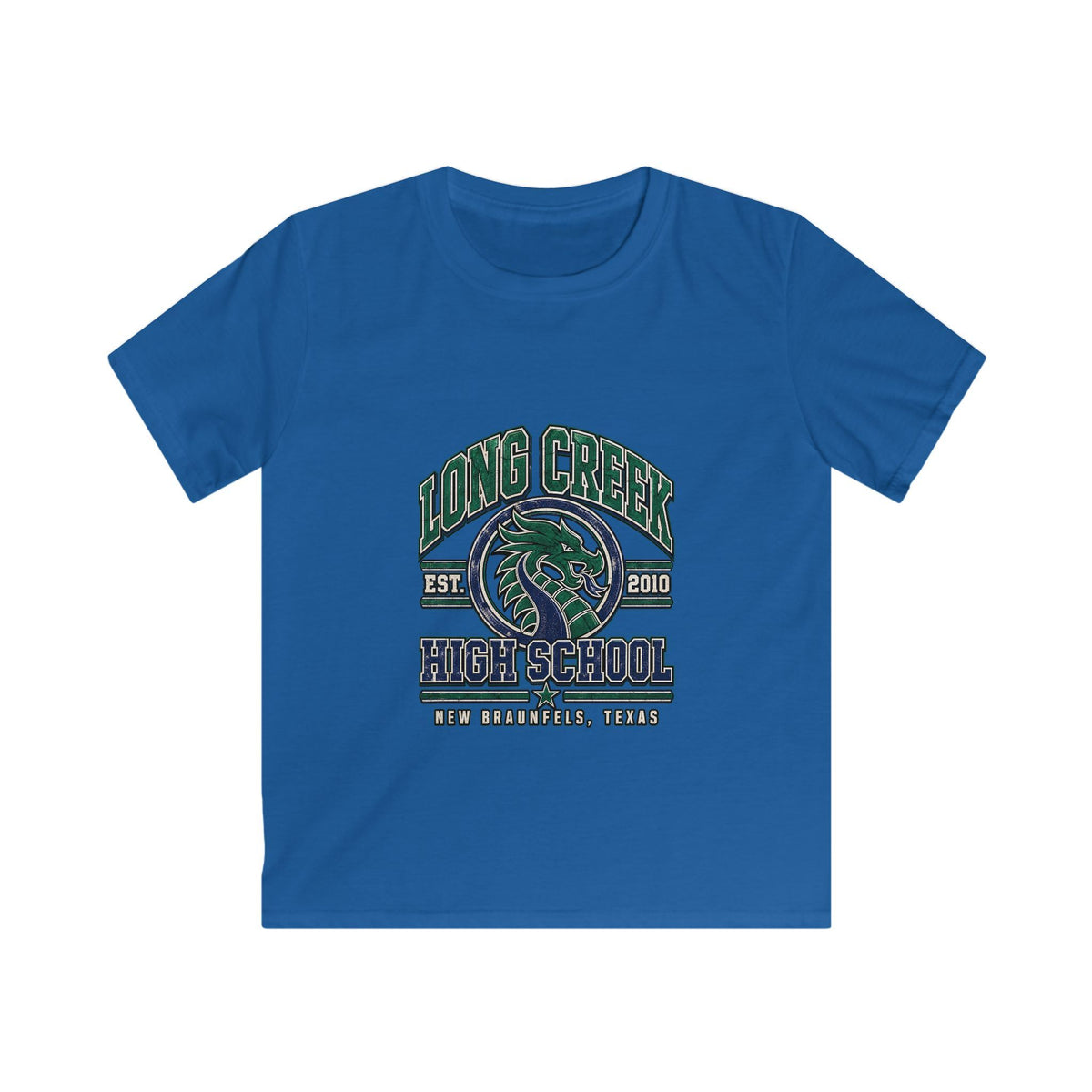 Long Creek High School Kids Tee – Dragon Mascot School Spirit Shirt