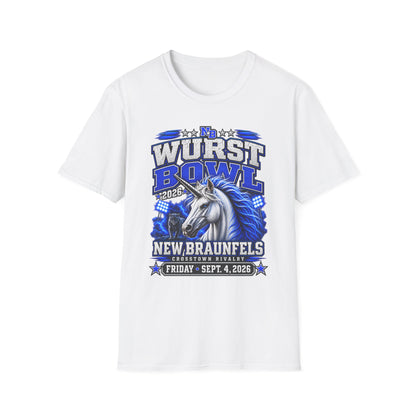 Wurst Bowl T-Shirt — New Braunfels 2026 Unicorn Football Event Tee