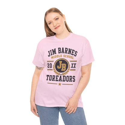 Jim Barnes Middle School Toreadors T-Shirt — School Spirit Tee with JB Crest