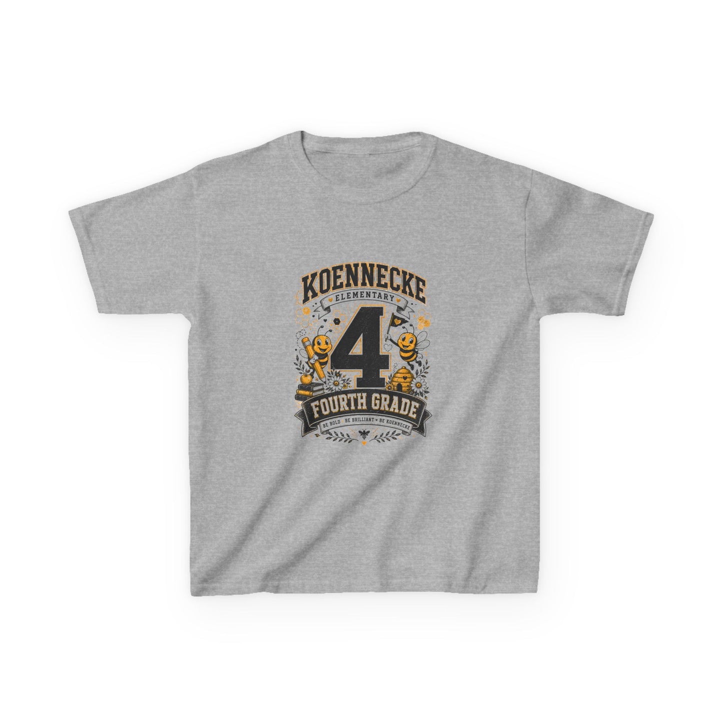 4th Grade Kids T-Shirt – "Koennecke Celebrates 4th Grade" Back-to-School Shirt