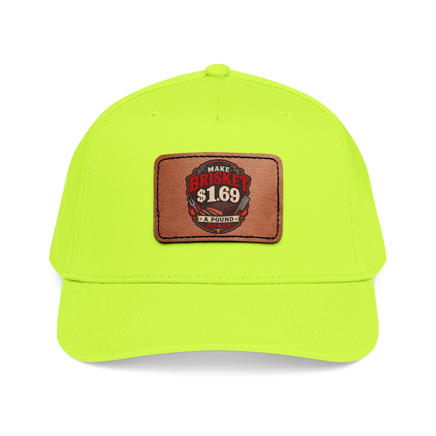 VSA Brisket Mid Profile Baseball Cap with Leather Patch (Rectangle)