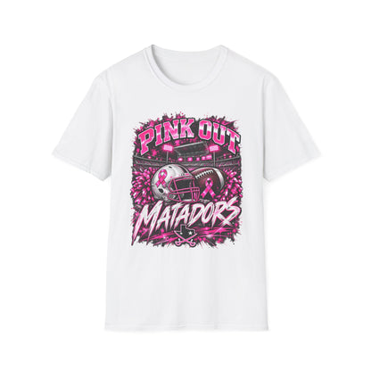 Pink Out Matadors Football T-Shirt — Breast Cancer Awareness Game Tee