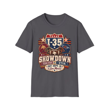 I-35 Texas Showdown Football T-Shirt – Texas State vs UTSA Game Day Tee