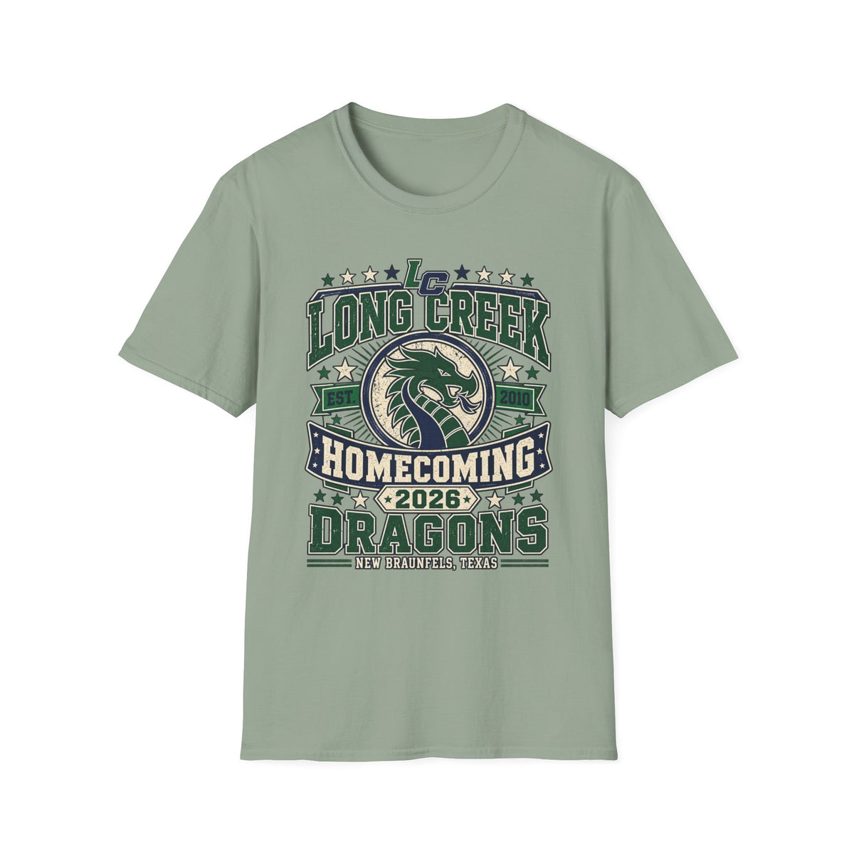 Long Creek Dragons Homecoming T-Shirt — School Spirit Tee (Est. 2020)