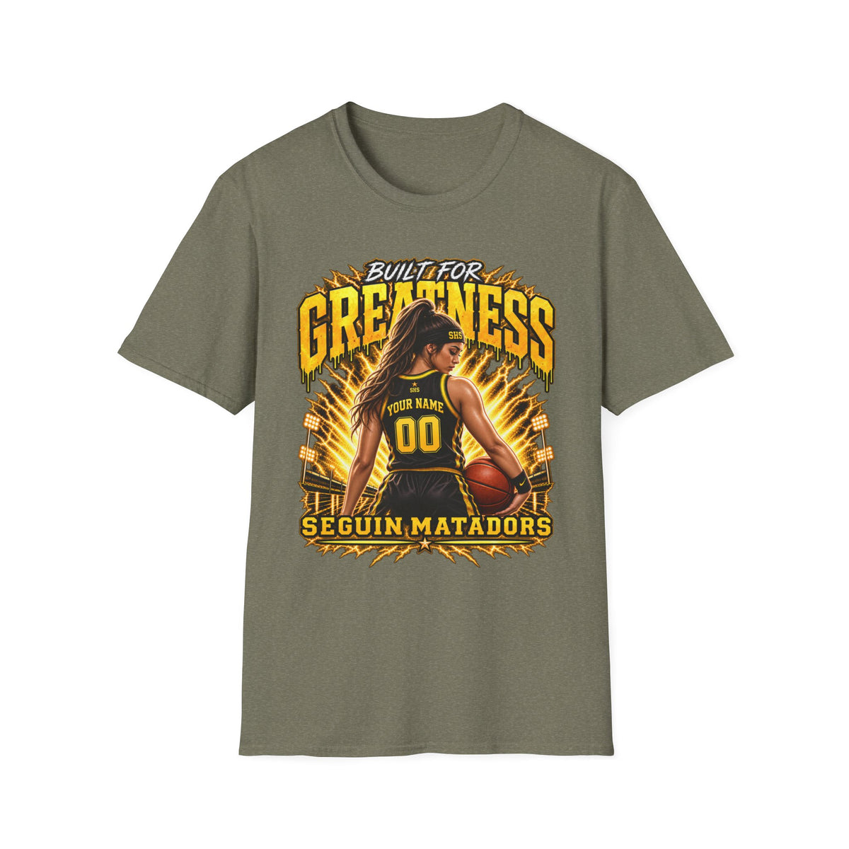 Custom Seguin Matador Girls Basketball Player Tee | Personalized Name & Jersey Number