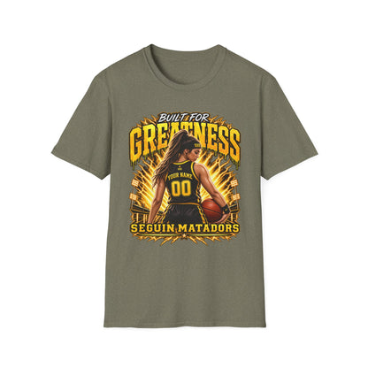 Custom Seguin Matador Girls Basketball Player Tee | Personalized Name & Jersey Number