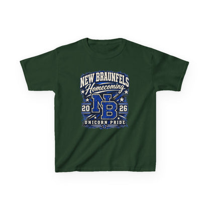 New Braunfels Homecoming 2026 Kids T‑Shirt — NB Unicorn Pride School Spirit Tee