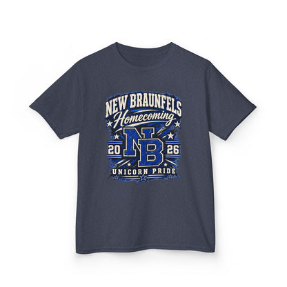 New Braunfels Homecoming 2026 Kids T‑Shirt — NB Unicorn Pride School Spirit Tee