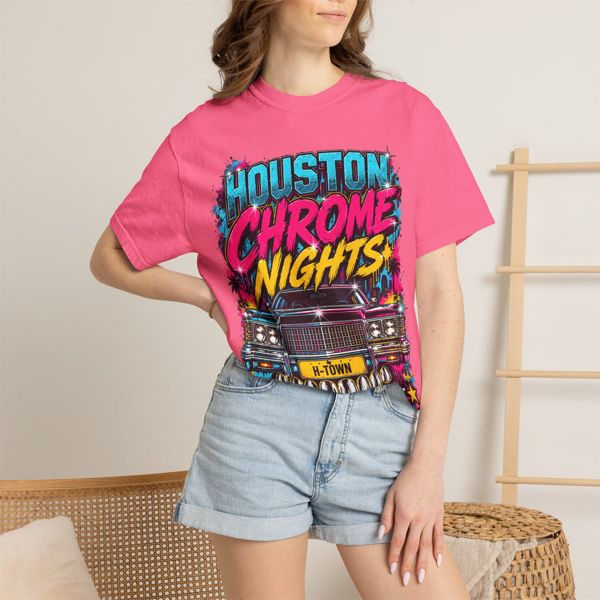 Houston Chrome Nights T-Shirt — Texas Night Ride Classic Car Tee