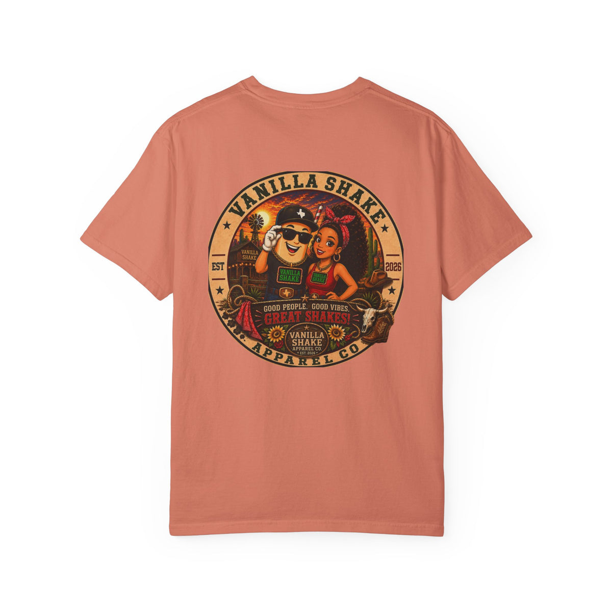 Mr. & Mrs. Shake Logo Unisex Garment-Dyed T-shirt