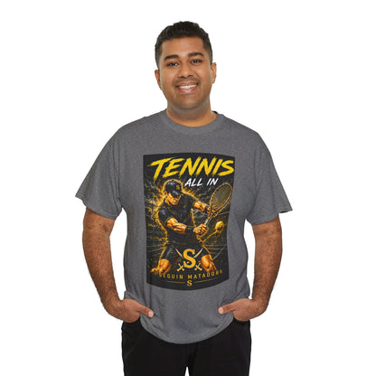 Tennis All In Graphic Tee — Vintage Tennis Player Poster Shirt
