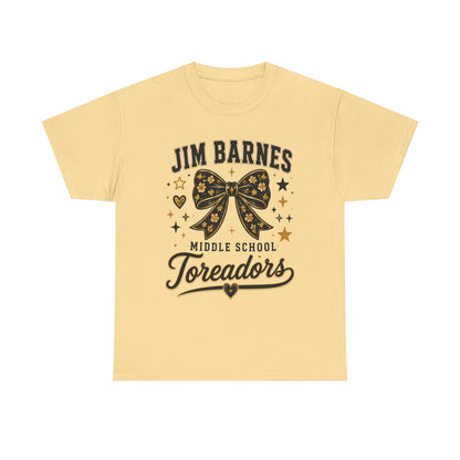 T-Shirt — Jim Barnes Middle School Toreadors Cheer Bow Design