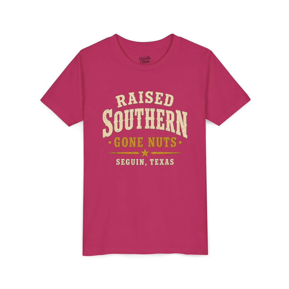 Youth Tee — "Raised Southern, Lone Star" Seguin, Texas Kids Shirt