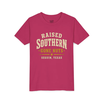Youth Tee — "Raised Southern, Lone Star" Seguin, Texas Kids Shirt