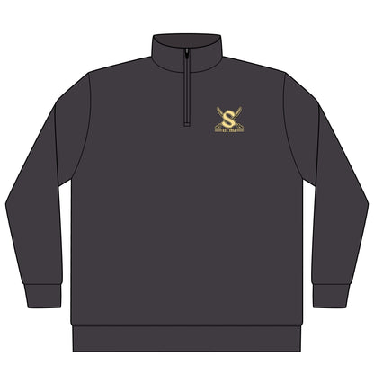Emblem Eagle Quarter-Zip Pullover — Vintage Gold Chest Logo
