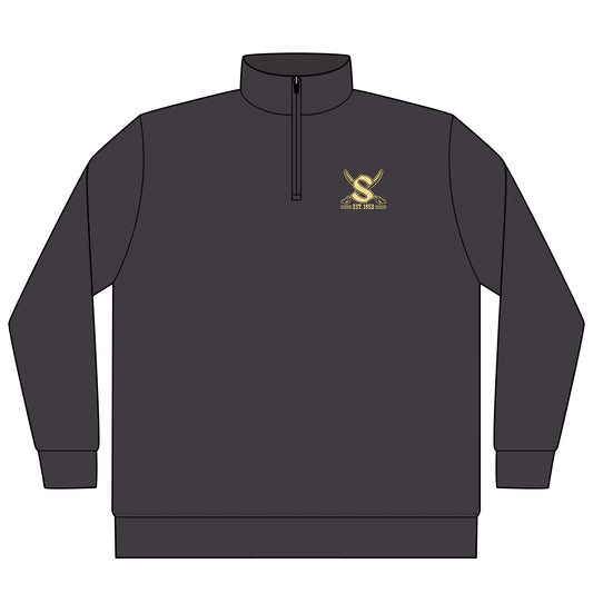 Emblem Eagle Quarter-Zip Pullover — Vintage Gold Chest Logo