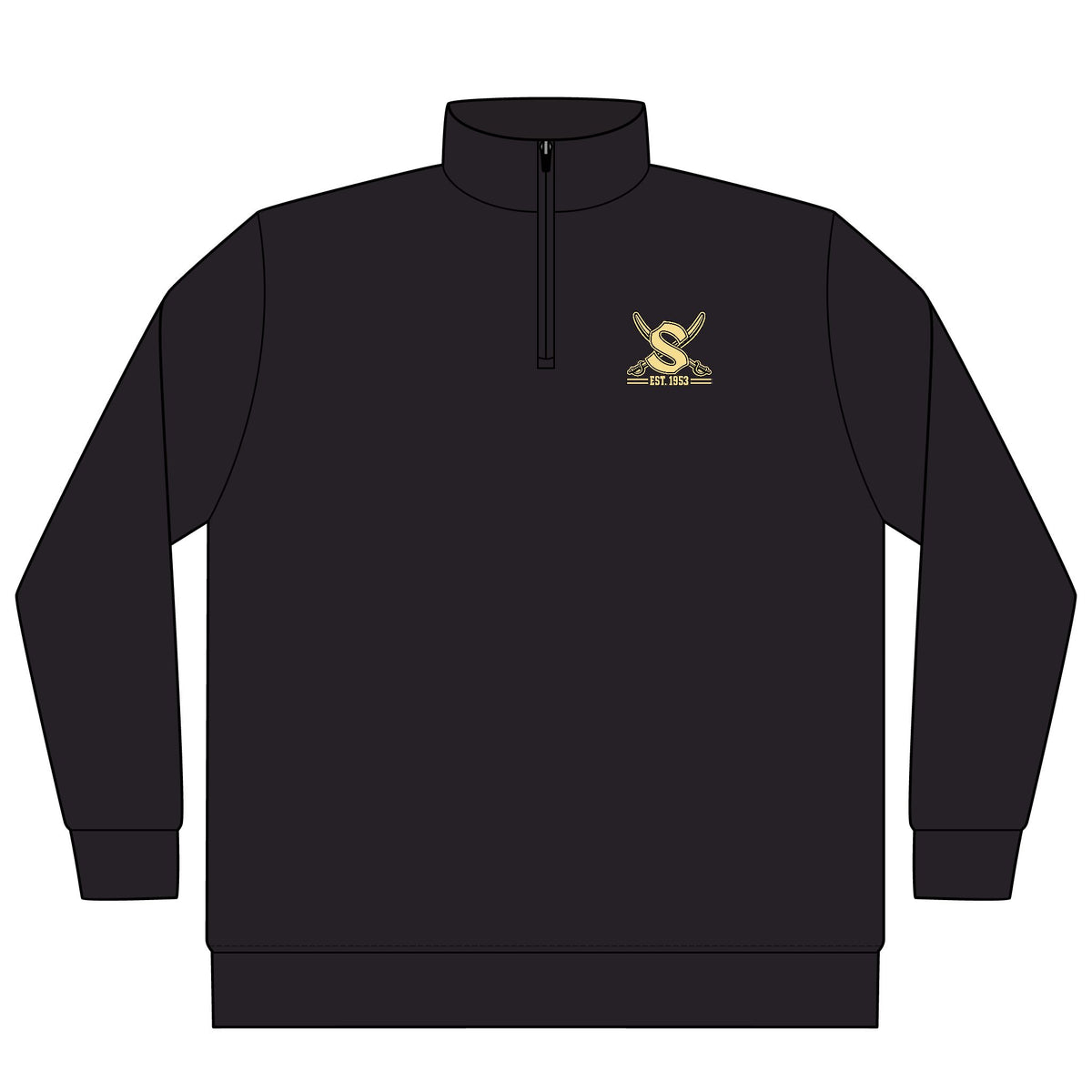 Emblem Eagle Quarter-Zip Pullover — Vintage Gold Chest Logo