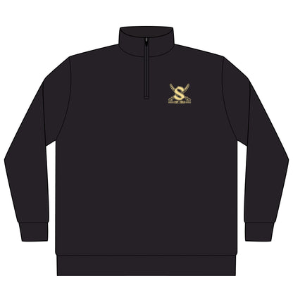 Emblem Eagle Quarter-Zip Pullover — Vintage Gold Chest Logo