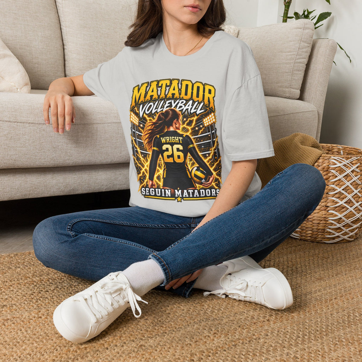 Custom Seguin Matador Volleyball Player Tee | Personalized Name & Jersey Number